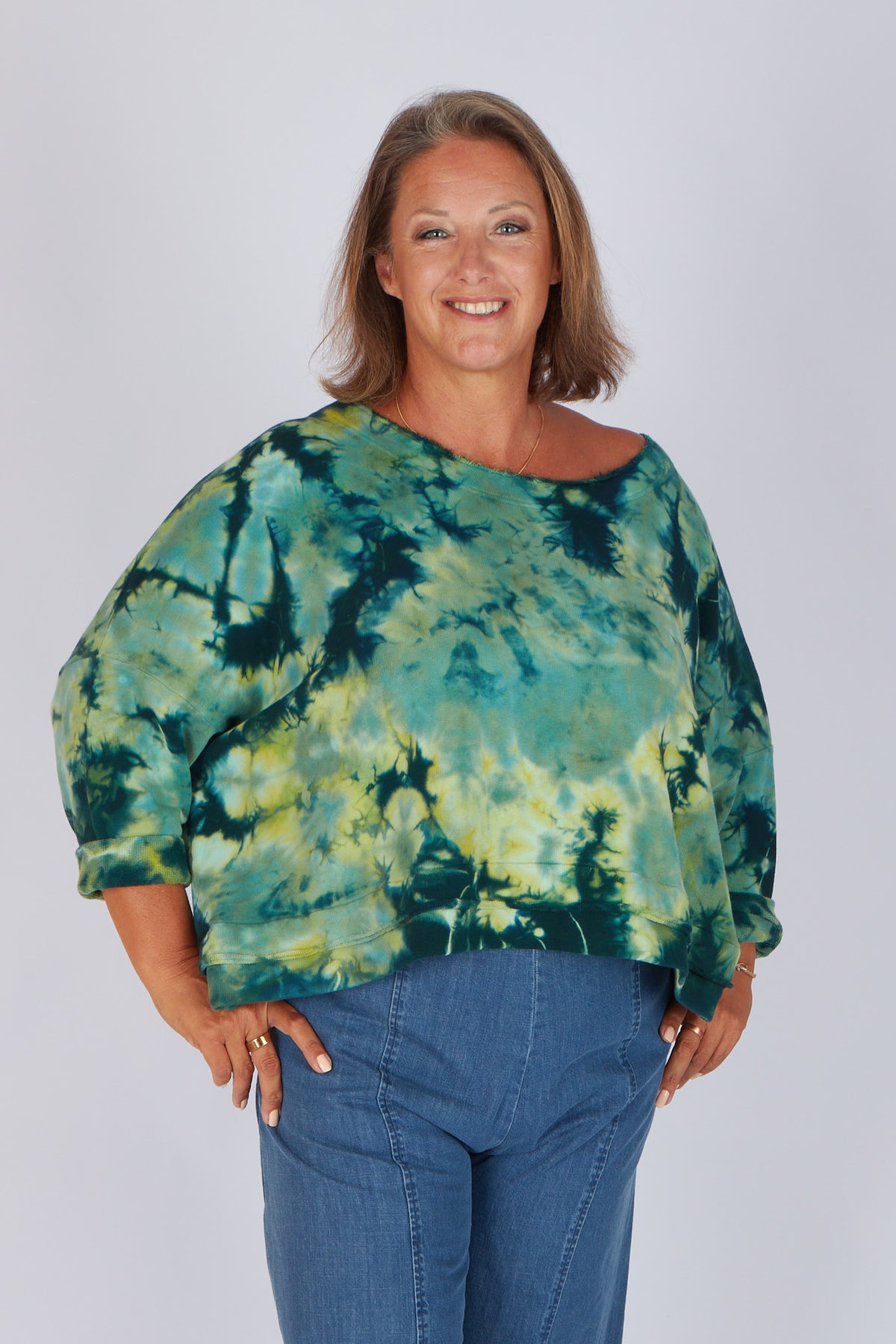 Estudio Viva Sofia Tie Dye Sweatshirt (Green Tie Dye)