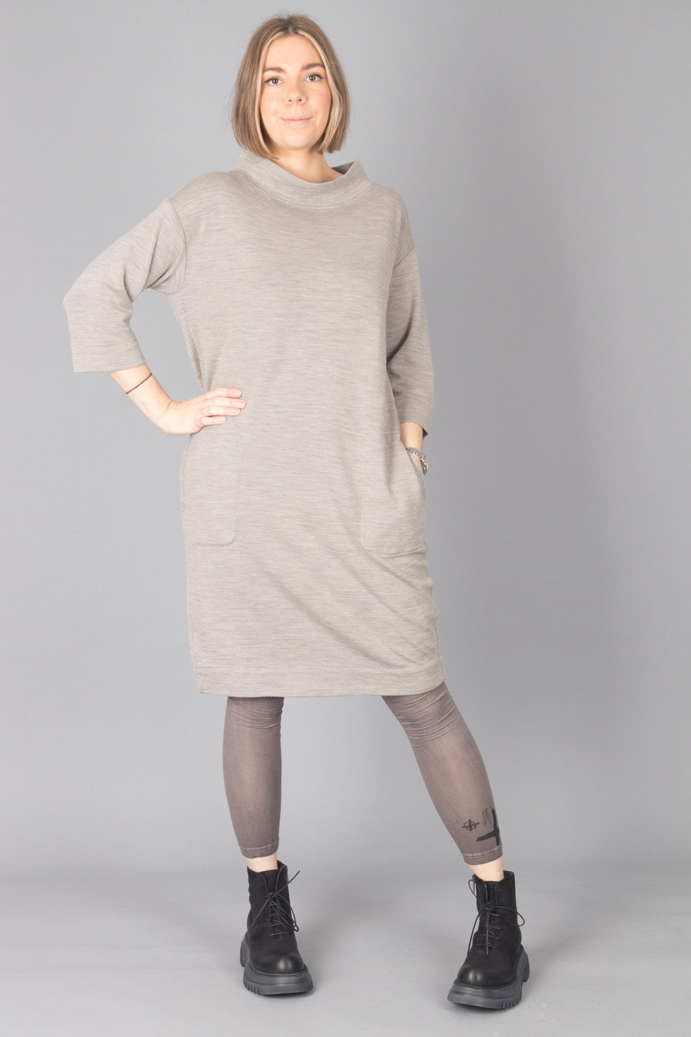 By Basics Collar Sweater Dress