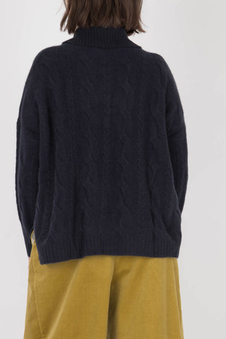 Estheme Roll Cable Knit Cashmere Pullover