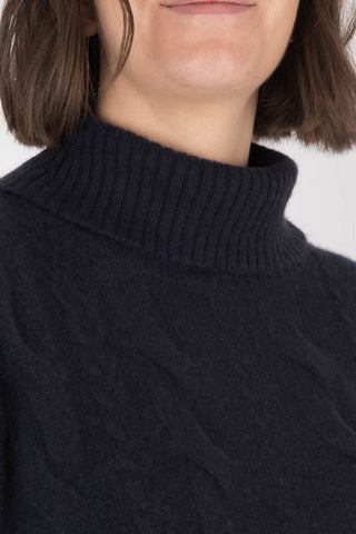 Estheme Roll Cable Knit Cashmere Pullover