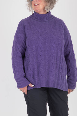 Estheme Roll Cable Knit Cashmere Pullover