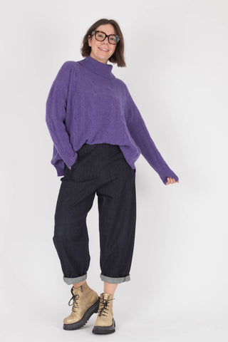 Estheme Roll Cable Knit Cashmere Pullover