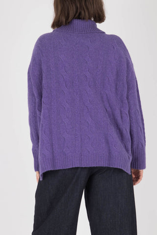 Estheme Roll Cable Knit Cashmere Pullover