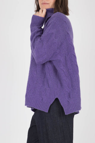 Estheme Roll Cable Knit Cashmere Pullover