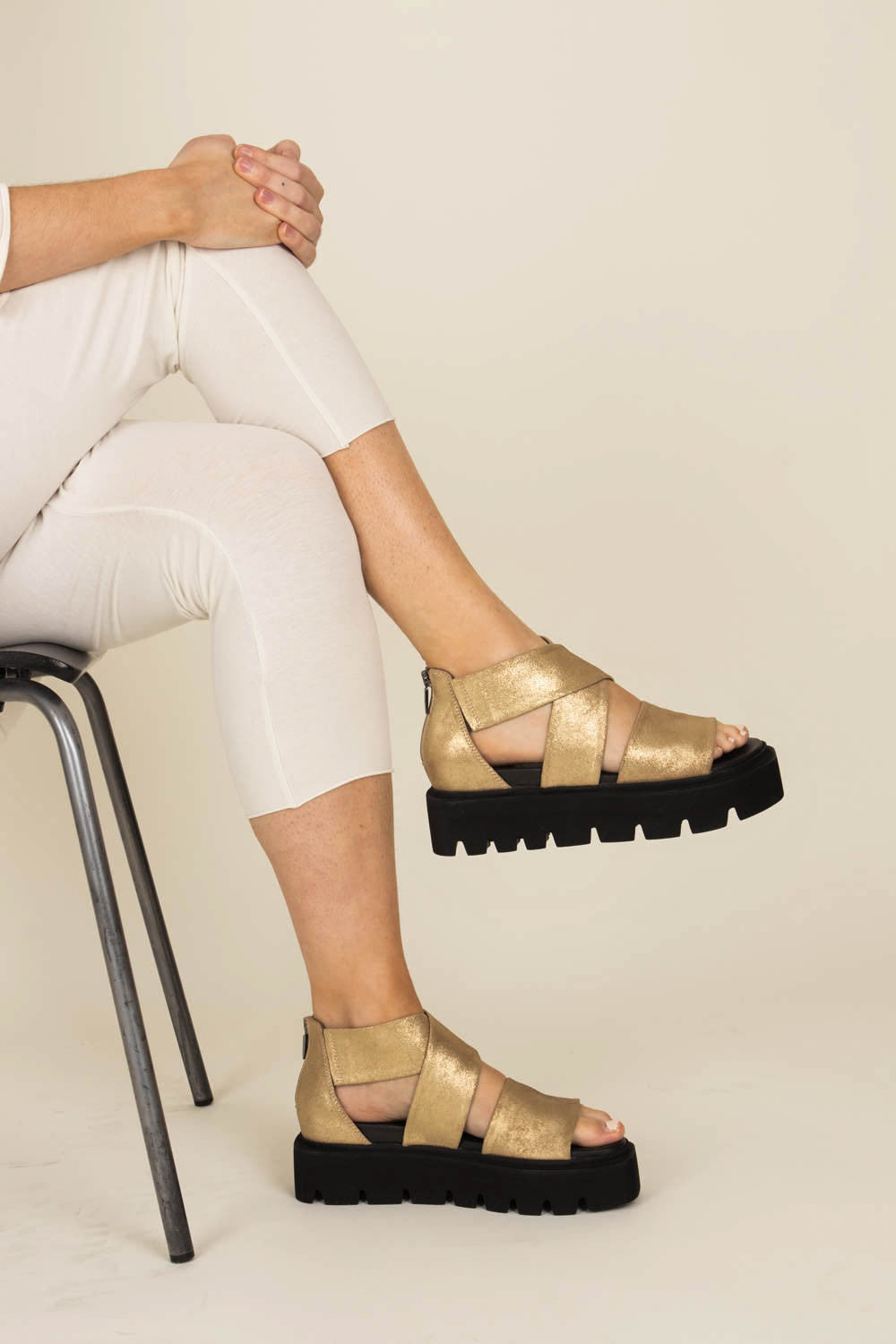 Lofina Gold Sandals