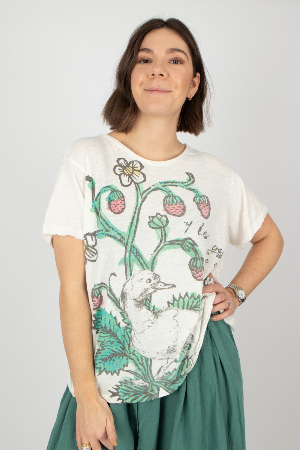 Magnolia Pearl Ducks Love Strawberries T