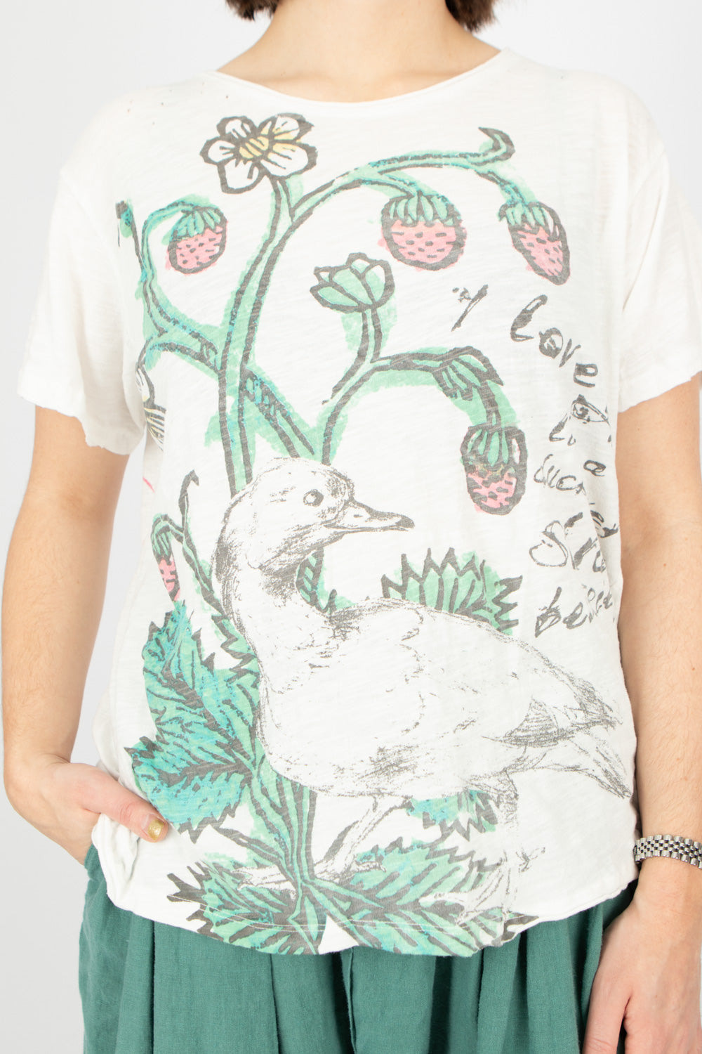 Magnolia Pearl Ducks Love Strawberries T