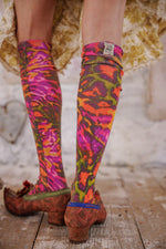 Magnolia Pearl Neon Leopard OTK Socks