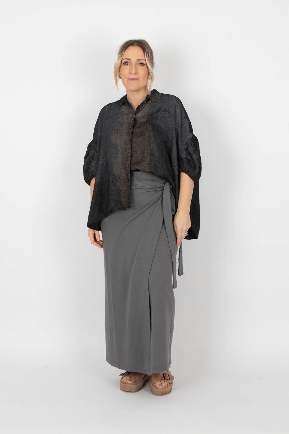 Sort Aarhus Wrap Skirt
