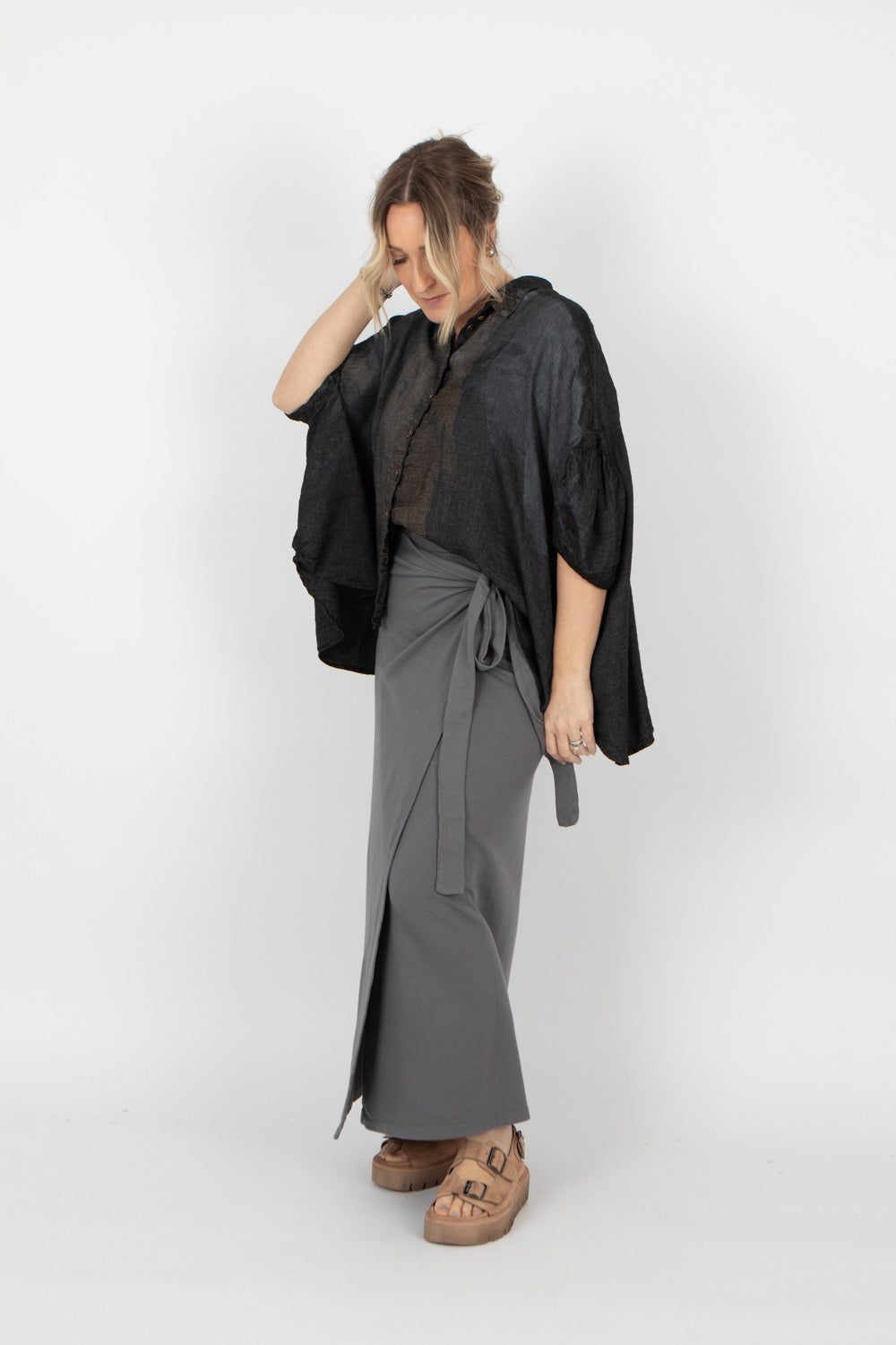 Sort Aarhus Wrap Skirt