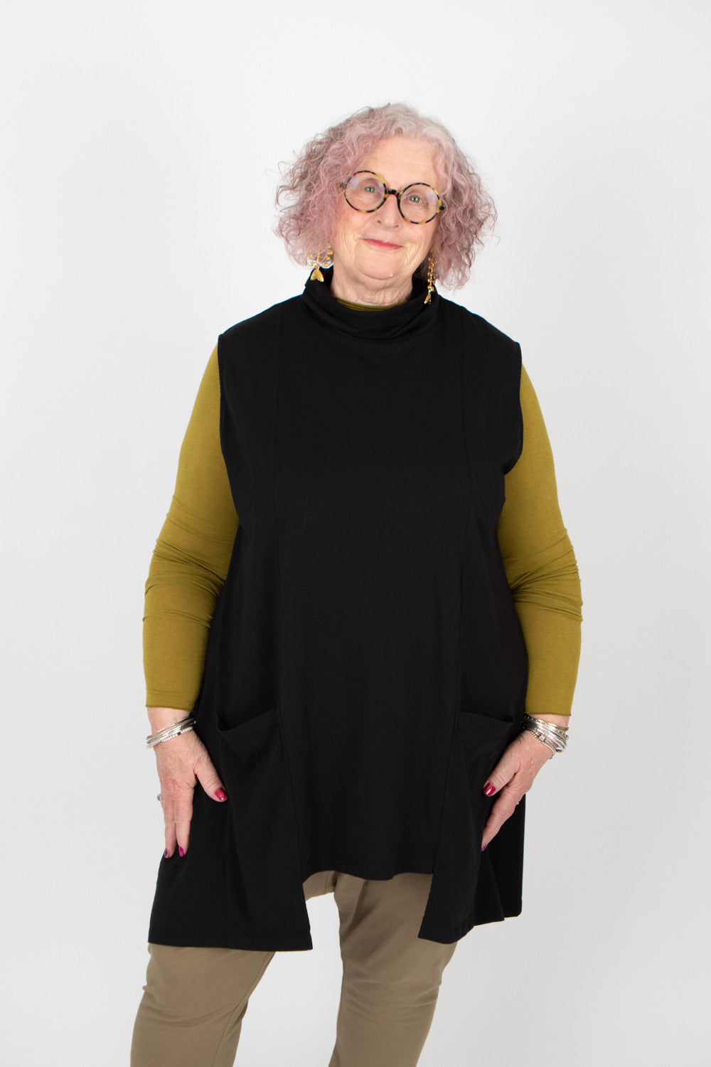 Sort Aarhus Sleeveless Top with Pockets