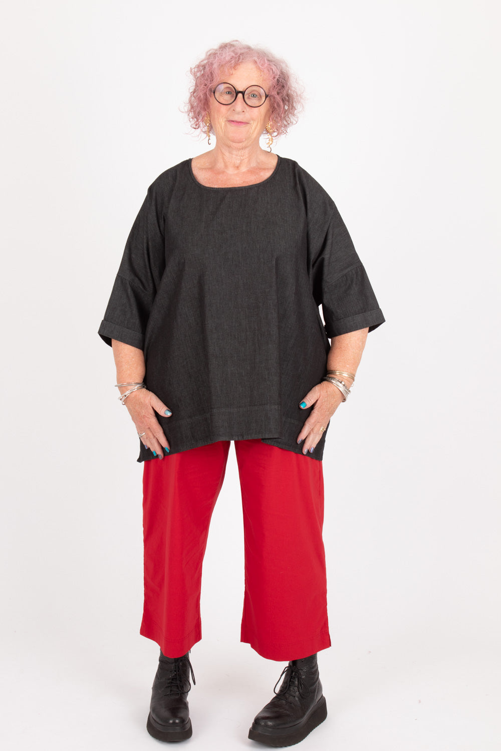 Estudio Viva Rosa Denim Top