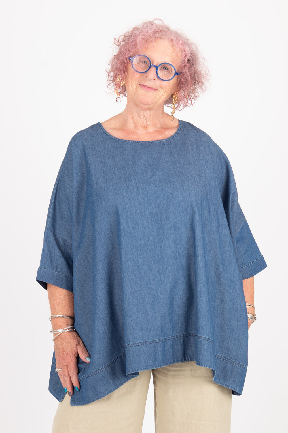 Estudio Viva Rosa Denim Top