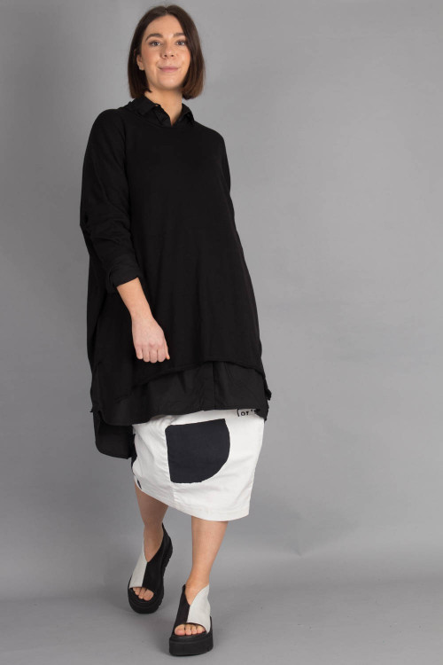 Capra Studio Cara Cotton Pullover CS100064, By Basics Shirt Dress BB100138, Rundholz Black Label Skirt RH230093, Lofina Leather Sandal LF220050