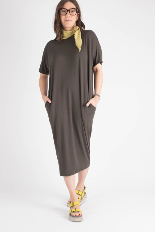 By Basics Dress With Boat Neck BB100241, By Basics Small Triangle Necktie BB100242, Lofina Sandals LF220048
