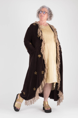 mp100157 - Magnolia Pearl Velvet Sequtar Applique Coat @ Walkers.Style women's and ladies fashion clothing online shop