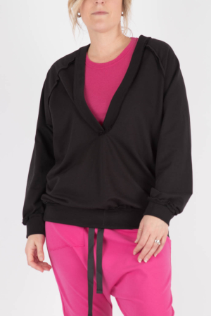 wk100226 - WENDYKEI Sweatshirt with V Neck @ Walkers.Style buy women's clothes online or at our Norwich shop.