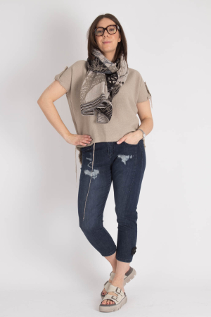 pl100262 - PLU A Blue Jean With Patch @ Walkers.Style women's and ladies fashion clothing online shop